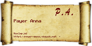 Payer Anna névjegykártya